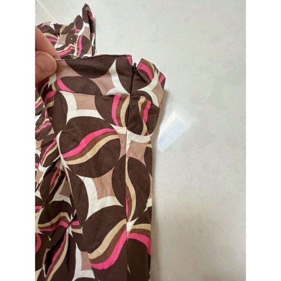 Apostrophe Skirt Size 4 A-Line Fit And Flare Brown Pink Geometric - Picture 5 of 9